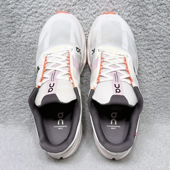 On Cloudsurfer Next Mens Size 9.5 Running Shoes White Flame Mesh - Picture 5 of 9